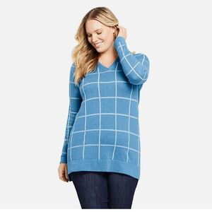 Lands' End Cotton V-Neck Tunic Sweater, Women's XSP, NEW! Never worn